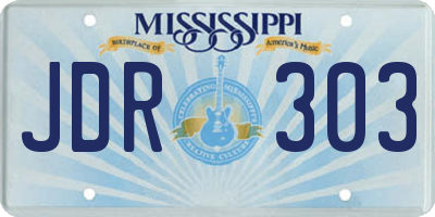 MS license plate JDR303