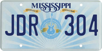 MS license plate JDR304
