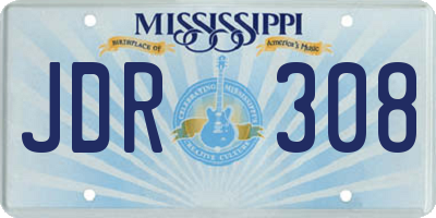 MS license plate JDR308
