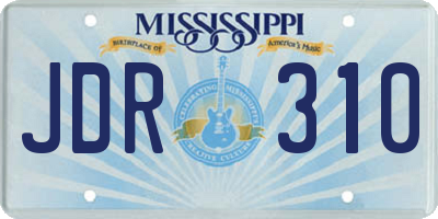 MS license plate JDR310