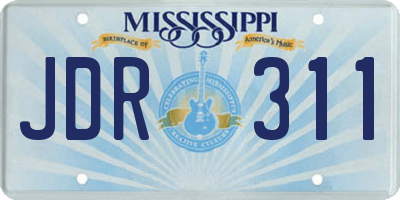 MS license plate JDR311