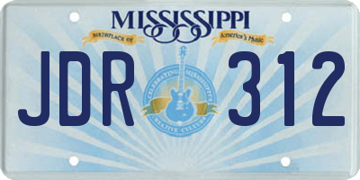 MS license plate JDR312