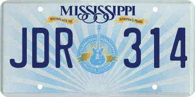 MS license plate JDR314