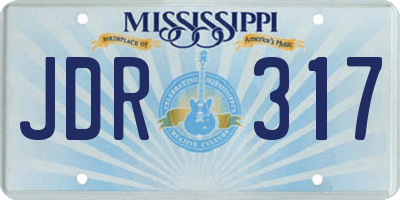 MS license plate JDR317