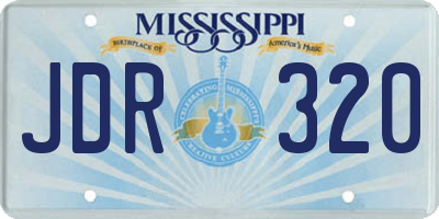 MS license plate JDR320