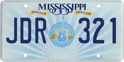 MS license plate JDR321