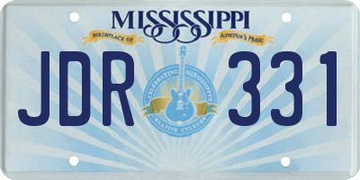 MS license plate JDR331