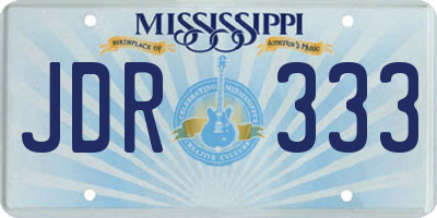 MS license plate JDR333