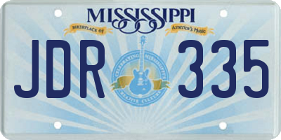MS license plate JDR335