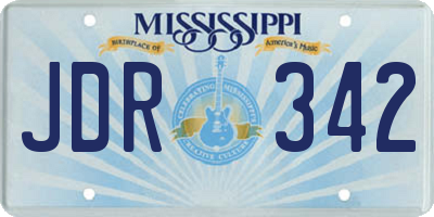 MS license plate JDR342