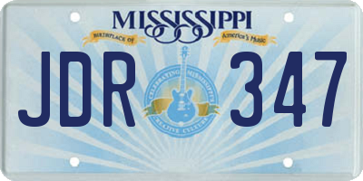 MS license plate JDR347