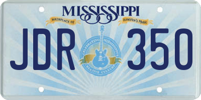MS license plate JDR350