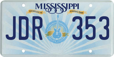 MS license plate JDR353