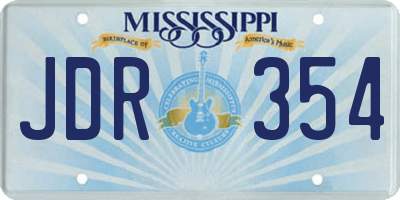 MS license plate JDR354