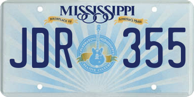 MS license plate JDR355