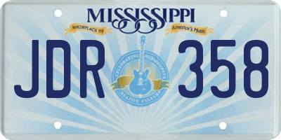 MS license plate JDR358