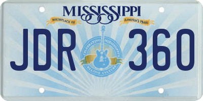 MS license plate JDR360