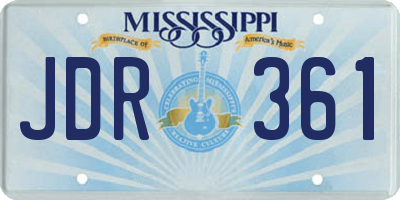 MS license plate JDR361