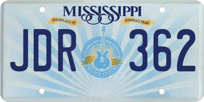 MS license plate JDR362