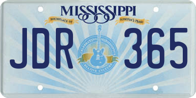 MS license plate JDR365