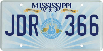 MS license plate JDR366