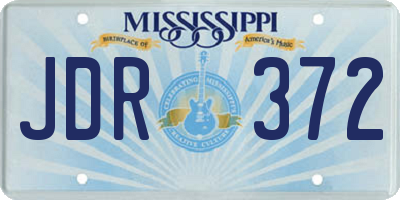 MS license plate JDR372