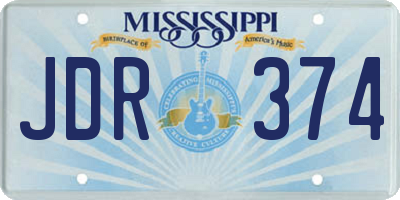 MS license plate JDR374