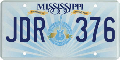 MS license plate JDR376