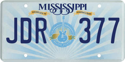 MS license plate JDR377