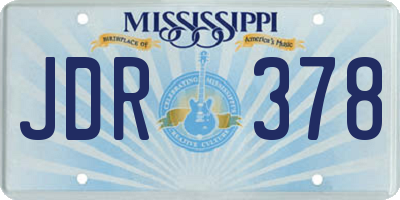 MS license plate JDR378