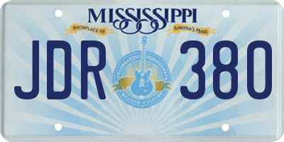 MS license plate JDR380