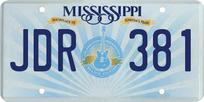 MS license plate JDR381