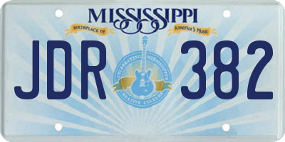 MS license plate JDR382