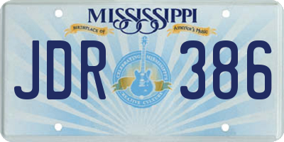 MS license plate JDR386