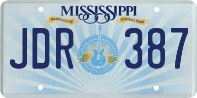 MS license plate JDR387