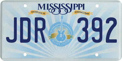 MS license plate JDR392