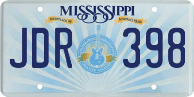 MS license plate JDR398