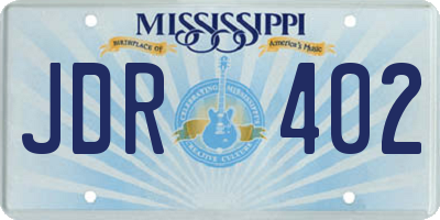 MS license plate JDR402