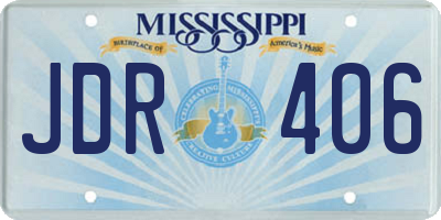 MS license plate JDR406