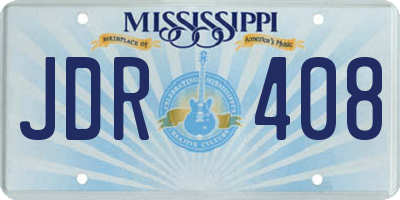 MS license plate JDR408