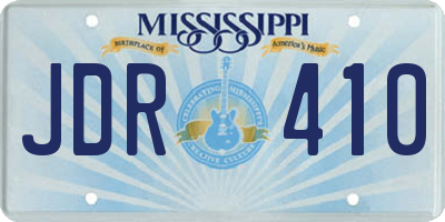 MS license plate JDR410