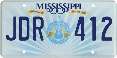 MS license plate JDR412