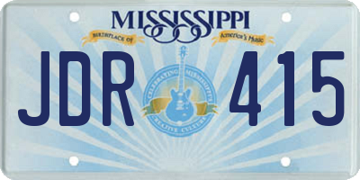 MS license plate JDR415