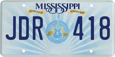 MS license plate JDR418