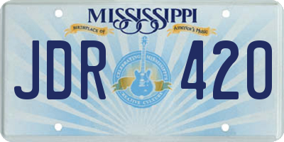 MS license plate JDR420