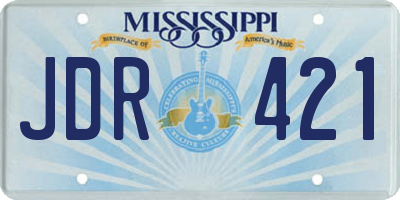 MS license plate JDR421