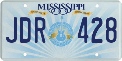 MS license plate JDR428