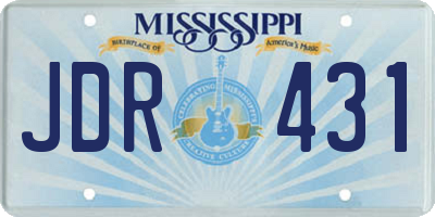 MS license plate JDR431