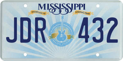 MS license plate JDR432