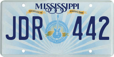 MS license plate JDR442